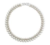 AILUOR Conjunto de Joyas de Perlas para Mujeres - Collar, Pendientes de Gota y Pulsera - Gargantilla de Joyería de Novia para Boda