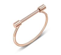 AILUOR forma de D pulsera de la barra de tornillo pulsera, acero inoxidable grillete de herradura de la novedad de la moda de joyería Unisex (Oro Rosa)