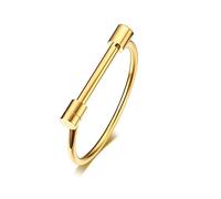 AILUOR forma de D pulsera de la barra de tornillo pulsera, acero inoxidable grillete de herradura de la novedad de la moda pulsera pulsera de joyería Unisex (Oro)