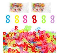 AILUYA 1000 piezas S Clips Loom Bands Clasps Set,Plástico Elástico Banda Lazos Colorido Conector DIY Accesorios Regalo para Adultos Niños Niñas Conectar Pulseras de Banda No tóxico 1,2 x 0,6 x 0,2 cm