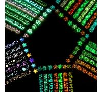 AILUYA 1260 Tiras de Papel de Estrellas de Origami Luminosas, Plegables y de la Suerte Que Se Iluminan Por la Noche