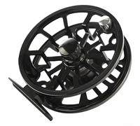 Ailuya - Carrete de pesca con mosca con mango de metal y carrete en forma de U para una recuperación suave de línea compatible con líneas de peso 3/4 5/6 7/8 (5/6 negro)