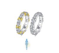 AILYFIRMO Anillo de diamante de moissanita completo con forma de cruz de circonio, anillos de ircon para perder peso, anillo de circonio de drenaje linfático para mujer, 2 uds. (6)