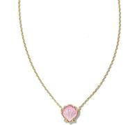 AILYFIRMO Collar con Colgante de Concha de Oro, Elegante y Casual, de Cobre Rosa, con Baño de Oro de 18k, para Mujeres de Todas las Edades (Pink)