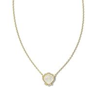 AILYFIRMO Collar con Colgante de Concha de Oro, Elegante y Casual, de Cobre Rosa, con Baño de Oro de 18k, para Mujeres de Todas las Edades (White)