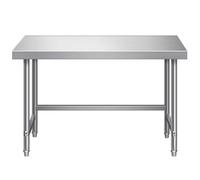 AILZCFX Banco de Trabajo Comercial de Acero Inoxidable, Mesa de preparación de Cocina de un Solo Nivel, Mesa de Metal Resistente, Mesa de Corte, Estante para encimera de Cocina, estantes de almacena