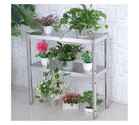 AILZCFX Mesa de Trabajo de Acero Inoxidable de 2 Niveles, Mesa de Trabajo y preparación Comercial de Alta Resistencia, Mesa con estantes para macetas de Altura Ajustable, Banco de Trabajo con diseñ