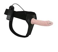 AILZNN 15cm / 6inch Correa Hueca En Consolador De VibracióN, Consolador De Lujo con Correa Strapon Pene Ajustable Silicona Juguetes Sexuales Consoladores para Parejas Lesbianas