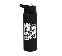 Aim Throw Swear Repeat Hacha Vintage Funny Hacha Lanzamiento Stainless Steel Insulated Water Bottle