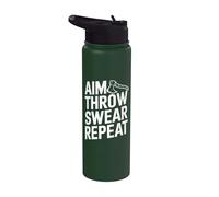 Aim Throw Swear Repeat Hacha Vintage Funny Hacha Lanzamiento Stainless Steel Insulated Water Bottle
