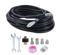 AIM Tools 15M Kit de Manguera para Limpieza Tuberías, 5800 PSI Manguera de Drenaje para Lavadora a Presión, 1/4" NPT, Ajuste M22 14 mm, con Boquilla de Chorro y Boquilla de Chorro Rotatoria