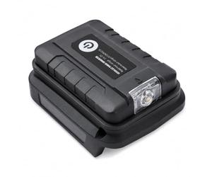 Aim Tools Adaptador de Batería Fuente de Alimentación Compatible con Batería de Iones de Litio Makita de 14,4V/18V/21V con Luz de Trabajo LED y Puertos USB Duales Cargador