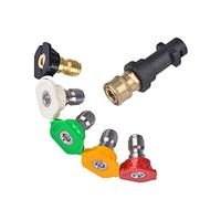 AIM Tools Adaptador de Pistola Compatible con Lavadora a Presión Kärcher K2 K3 K4 K5 K6 K7 Conexión Hembra de Conexión Rápida de 1/4'' con 5 Boquillas de Pulverización Múltiples Grados