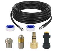 AIM Tools Kit de Manguera para Limpieza a Presión 10M 160Bar Hidrolimpiadora Manguera de Limpieza de Tuberías con Boquillas y Adaptadores Compatible con Kärcher K2 K3 K4 K5 K6 K7 y Lavor