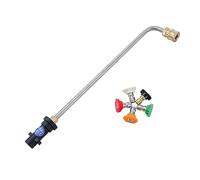 AIM Tools Varita de Extensión para Lavadora a Presión Compatible con Karcher K2 K3 K4 K5 K6 K7, Lanza de Lavado Angular para Chasis con 5 Puntas de Boquilla, Kit de Limpieza de Canalones