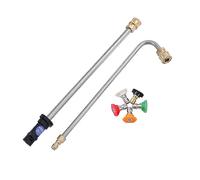 AIM Tools Varita de Extensión para Lavadora a Presión Compatible con Karcher K2 K3 K4 K5 K6 K7, Lanza de Lavado Angular para Chasis con 5 Puntas de Boquilla, Kit de Limpieza de Canalones
