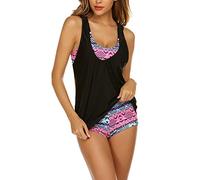 AI'MAGE Bañador Mujer Tankini Verano Sexy Bañadores Traje de Baño Ropa de Playa Natacion Piscina Deportivo Tankinis, Pat2, XL