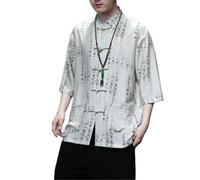 AIMAIBMLD Men's Shirt Summer Top Short Sleeve Lightweight Printed Relaxed for blouse-White1-XX-Large