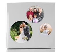 AimanGZ - Imán Redondo con Foto Personalizada D 5,2 cm - Pack 10 Unidades - para Nevera, Regalo Publicitario, Bautizo, Boda, Comunión Original - Acabado Brillo