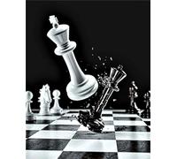 Aimaor Pintura por Números para Adultos,Ajedrez Blanco Negro Pintar con Numeros para Niños Adultos Principiantes,con 3 Pincel y Pigmento Acrílico,Decoraciones para el Hogar 30x40cm