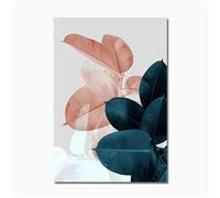 Aimaor Pintura por Números para Adultos, Hoja Verde Rosa Pintar con Numeros para Niños Adultos Principiantes, con 3 Pincel y Pigmento Acrílico, Decoraciones para el Hogar 45x60cm