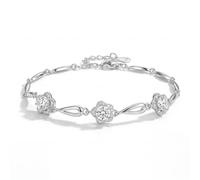 ÀIMBRACE TĀ Pulsera ajustable de plata de ley 925 con moissanita lista para regalo, regalo de cumpleaños para hija, aniversario para esposa, día de San Valentín para novia y día de la madre para ella