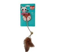 Aimé - Juguete Kawaii Cuerda para Gato en Forma de Zorro - Juego de Gato de apartamento - Colorido, craqueado y Divertido - con Relleno Catnip - Cara Relajante, Plumas y cascarillas Atractivas