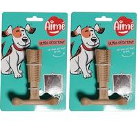 Aimé | Juguetes para Perros Pequeños Bam-Bone | Huesos para Perros Sabor Pollo | Juguetes Interactivos para Perros a Base de Fibras de Bambú | Juguete 2 en 1 | Ultra Duradero y Resistente |10 cm