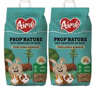 Aimé | Lecho para Conejos PROP'Nature 10L | Arena Biodegradable y Súper Absorbente de Pellets de Madera | El Embalaje Puede Variar | Lecho Conejos Neutralizador de Olores | Arena Jaulas para Conejos