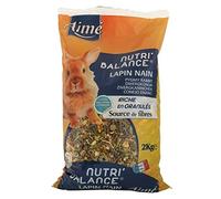 Aime Nutritri'Balance - Alimento para Conejo Enano, Mezcla variada, Rica en pellets granulado de Fibra, 2 kg, Lote de 2