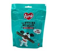 Aime - Stick Muscular de Carne de Res, golosinas para Perros Ricos en Carne, Comida para Perros con Textura Flexible, para Regalar como complemento de la alimentación Diaria, 10 Palos, 110 g