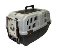 Aimé | Transportin Gato | Transportin Perro | Caja deTransporte con Ventilaciones Laterales, Rejas Metálicas y Pestillo de Seguridad | Color Gris y Dimensiones 56x36x35 cm | Mochila para Perros