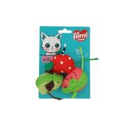 Aimé Tyrol Juguete para Gato Kawaii Ratones Fruits - Juego de Gato de apartamento - Colorido, craqueado y Divertido - con Relleno Catnip - Diseño Atractivo de Fresa, Kiwi y sandía - Juego de 3