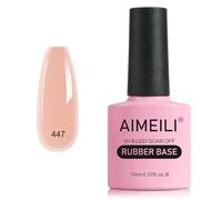 AIMEILI 5 en 1 esmalte de uñas con base de caucho, esmalte de uñas con base transparente empapado en UV/LED, gel adhesivo de strass para uñas - 10ml (447)