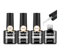 AIMEILI Builder Base Rubber Base Gel y Pegamento para Uñas Blooming Gel Set 4 x 8 ml Uñas Constructor Nail Extensión Nail Glue Kit Blossom Flores Soak Off UV/LED Para Manicure Home Salon DIY
