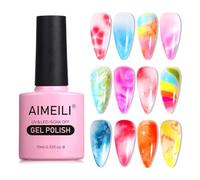 AIMEILI Esmalte Semipermanente De Uñas Blossom - Transparente Magic Blooming Flores Gel Nail Art - Soak Off UV LED - 10ml