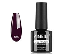 AIMEILI Esmalte Semipermanente Gel UV para Uñas Color Morado Oscuro 8ml, Remoción Fácil UV/LED Soak Off Púrpura Violeta Lila Oscuro para Manicura Nail Art Salon Home DIY, 1002
