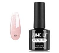 AIMEILI Esmalte Semipermanente Gel UV para Uñas Color Rosa Brillante 8ml, Remoción Fácil UV/LED Soak Off Rosa Brillante para Manicura Nail Art Salon Home DIY, 998