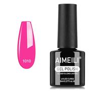 AIMEILI Esmalte Semipermanente Gel UV para Uñas Color Rosa Neón 8ml, Remoción Fácil UV/LED Soak Off Neón Rosa Pink para Manicura Nail Art Salon Home DIY, 1010