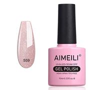 AIMEILI Esmaltes Semipermanentes para Uñas Color Nude Brillante en Gel Uñas Soak-Off UV LED Esmalte de Uñas Remojo Duradero Transparente Adecuado Para Manicura Arte DIY Design-10ML(559)