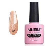 AIMEILI Esmaltes Semipermanentes para Uñas Color Nude Brillante en Gel Uñas Soak-Off UV LED Esmalte de Uñas Remojo Duradero Transparente Adecuado Para Manicura Arte DIY Design-10ML(561)