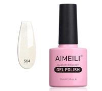 AIMEILI Esmaltes Semipermanentes para Uñas Color Nude Brillante en Gel Uñas Soak-Off UV LED Esmalte de Uñas Remojo Duradero Transparente Adecuado Para Manicura Arte DIY Design-10ML(564)