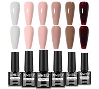 AIMEILI Esmaltes Semipermanentes Para Uñas Gel Polish Kit uñas Semipermanentes UV LED Nail Polish 6 Botellas Autumn Winter Brown Color Nail Art DIY Home Salon Manicure 5ML-Set 97