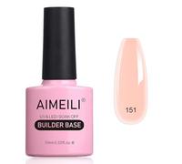 AIMEILI Gel base 5 en 1 Nude Builder, esmalte de uñas transparente UV LED, para fortalecer y reparar uñas, larga duración y fácil de aplicar, (151) 10ml, 41.0g