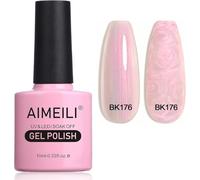 AIMEILI Gel de concha de perla Esmalte de uñas Brillo Gel de dibujo Brillo Gel de sirena Semipermanente Soak Off UV LED Gel Polish - (176) 10ml
