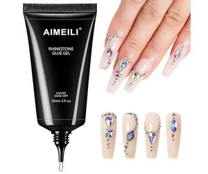 AIMEILI Gel de Pegamento de Diamantes de Imitación, Pegamento de Uñas para Brillo y Joyas de Piedras de Cristal 30g