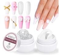 AIMEILI Juego de Gel Constructor de Extensiones de Uñas Sólidas Transparente y Blanco 2x15ML