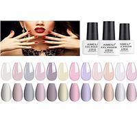 AIMEILI Kit de Esmaltes Semipermanentes para Uñas en Gel UV LED Claro Pintauñas Gel de uñas Soak Off 12 Colores 8ml - Set 3