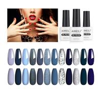 AIMEILI Kit de Esmaltes Semipermanentes para Uñas en Gel UV LED Pintauñas Gel de uñas semipermanente Soak Off 12 Colores 8ml - Set 13