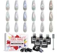 AIMEILI Ojo de Gato Semipermanente Cat Eye Gel Polish Magnético Esmaltes Semipermanentes para Uñas Sin crueldad Vegano Soak Off UV LED Esmalte de Uñas Mix Colors Set 6 X 5ml - Set 102
